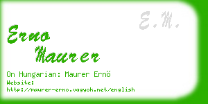 erno maurer business card